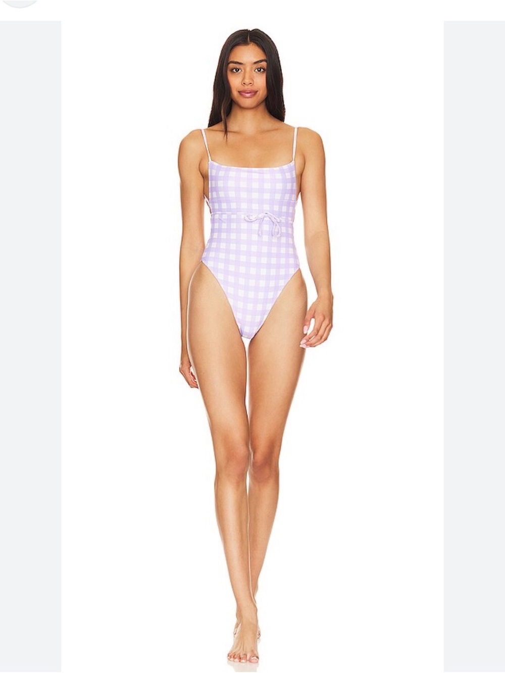 Lovers + Friends Lavender Gingham One-Piece Swimsuit